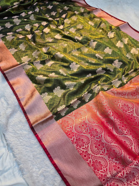 Image of Premium Soft Tanchui Dual Tone Silk Saree