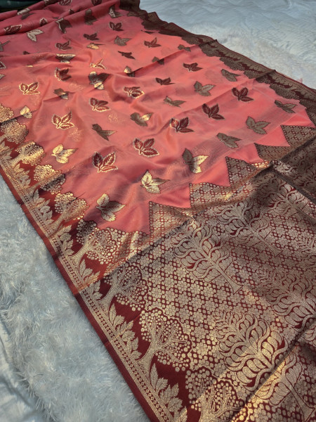 Image of Banarasi linen silk saree