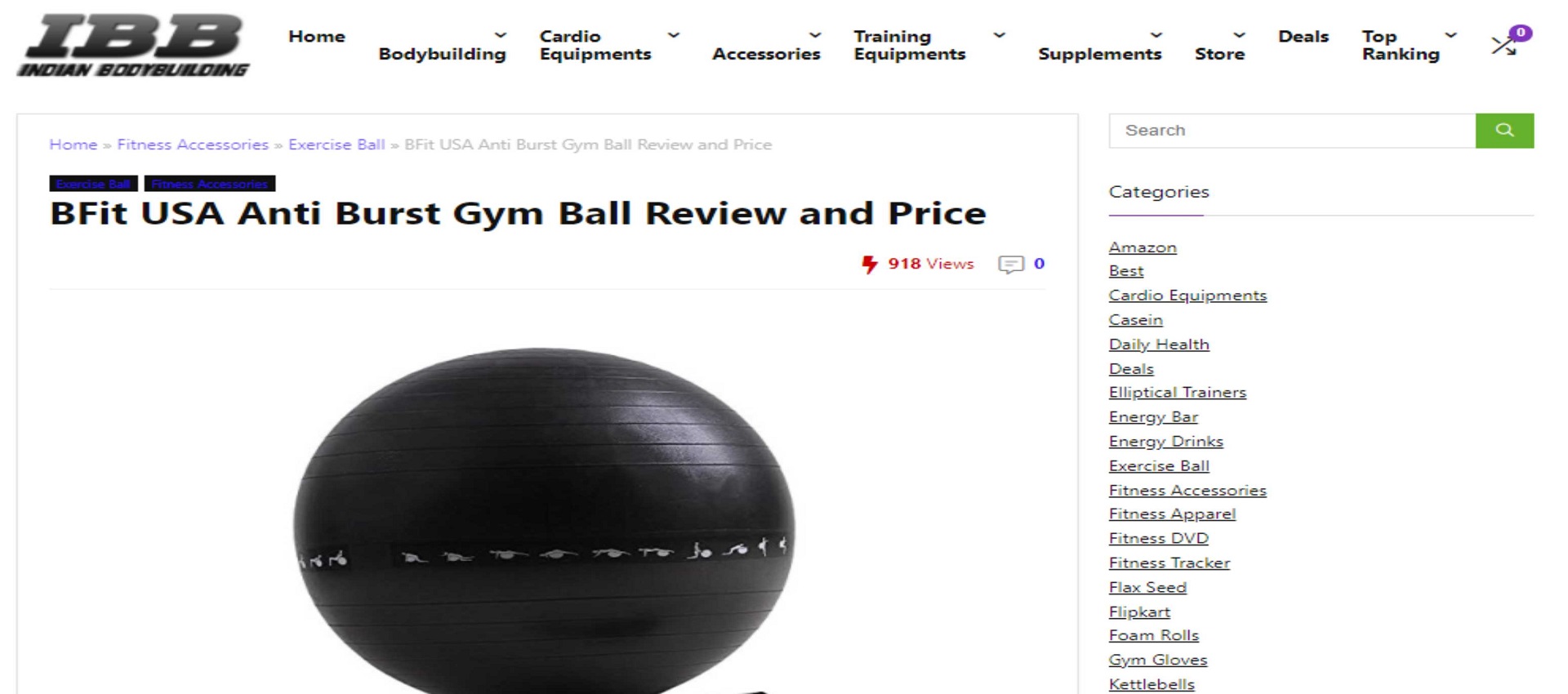 Indian BodyBuilding Association Recommended our Anti Burst Gym ball