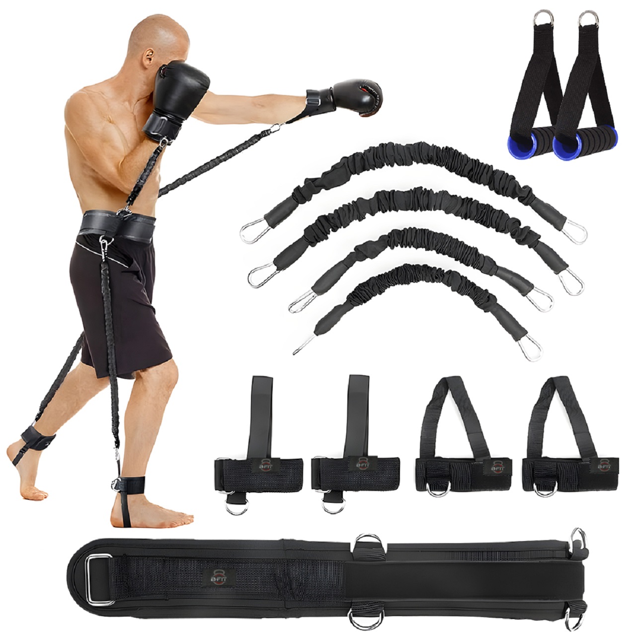 B FIT Leg Strength and Agility Training Strap System Strength Training Rope for Football Basketball Taekwondo Yoga Boxing Equipment Vertical Jump Trainer Kit