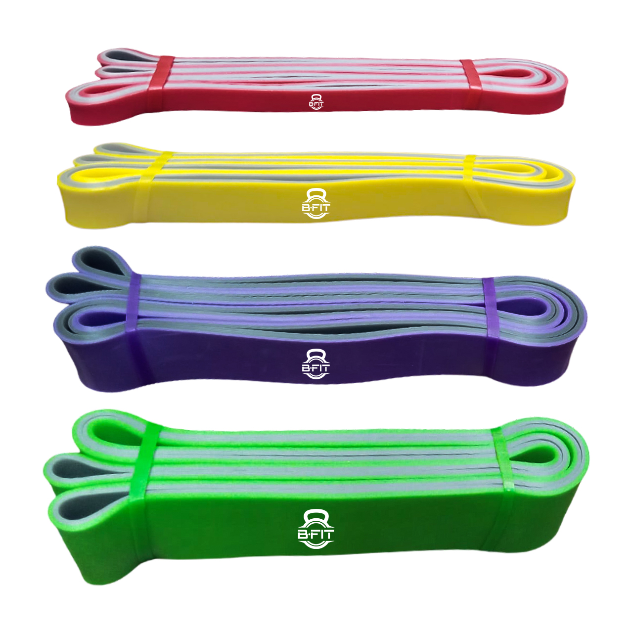 B FIT Super Heavy Pull Up Assist Bands - Heavy Duty Resistance Band Mobility Powerlifting Exercise Bands Stretching Resistance Training Set of 4