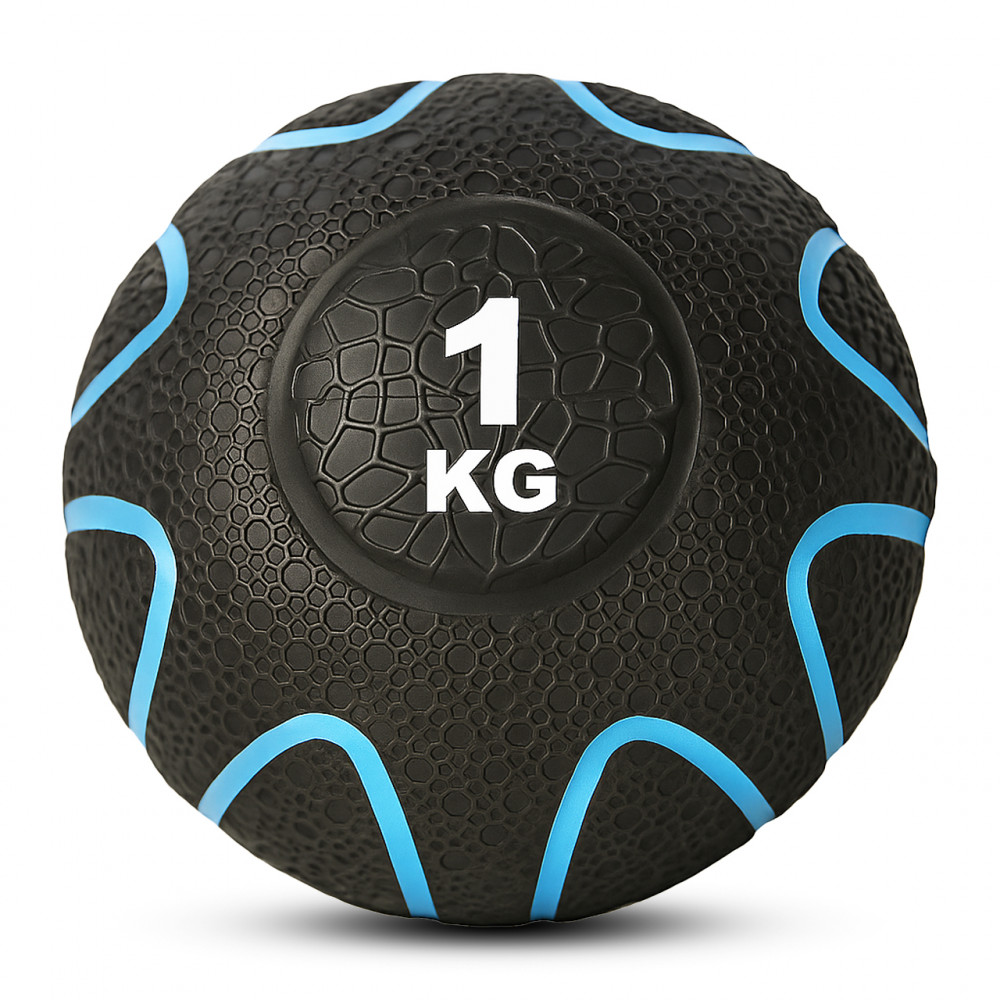 Image of B fit Virgin Rubber Medicine Ball 1 Kg with Dual Texture Grip, Weighted Medicine Ball for Workouts Exercise Balance Training, Core Strength, Balance and Coordination Exercise, Non-Slip Rubber Shell