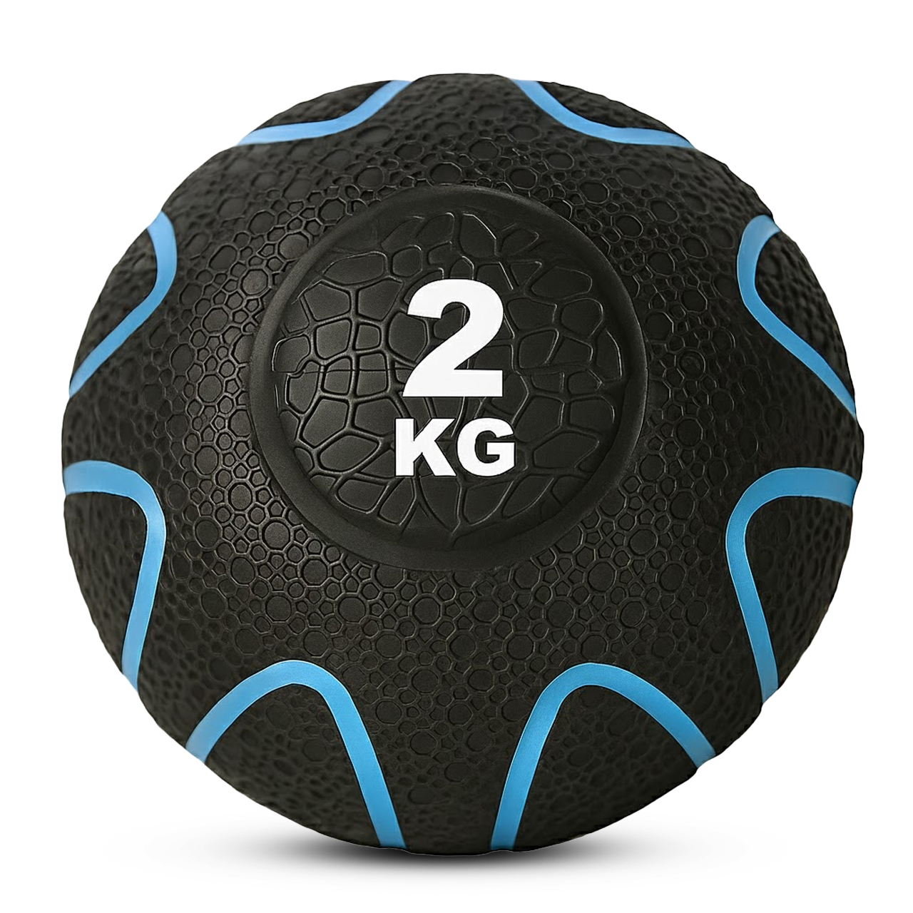 B fit Virgin Rubber Medicine Ball 2 Kg with Dual Texture Grip Weighted Medicine Ball for Workouts Exercise Balance Training Core Strength Balance and Coordination Exercise Non-Slip Rubber Shell