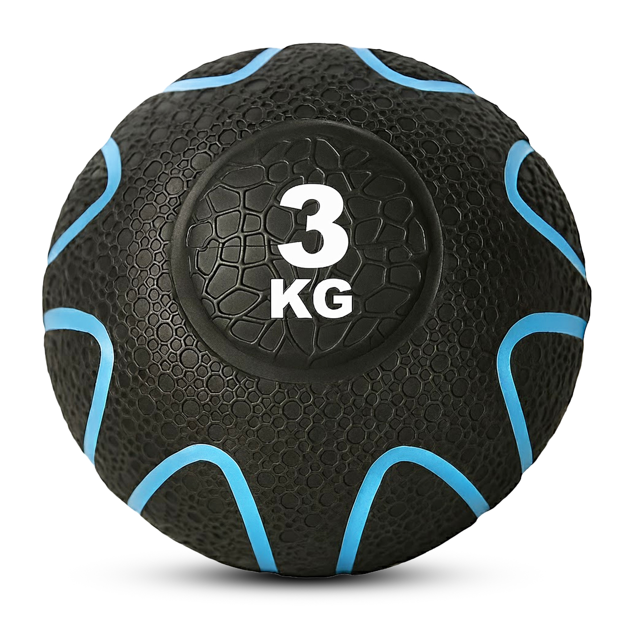 B fit Virgin Rubber Medicine Ball 3 Kg with Dual Texture Grip Weighted Medicine Ball for Workouts Exercise Balance Training Core Strength Balance and Coordination Exercise Non-Slip Rubber Shell