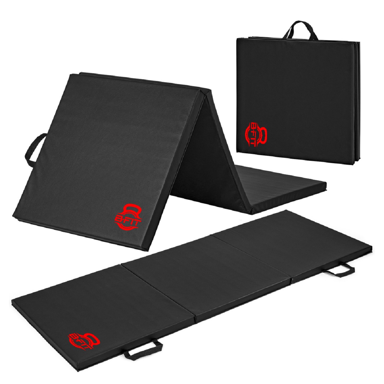 B Fit All Purpose Folding Anti Tear Exercise Training Aerobic Fitness Gym Gymnastics Balance Tri-foldMat