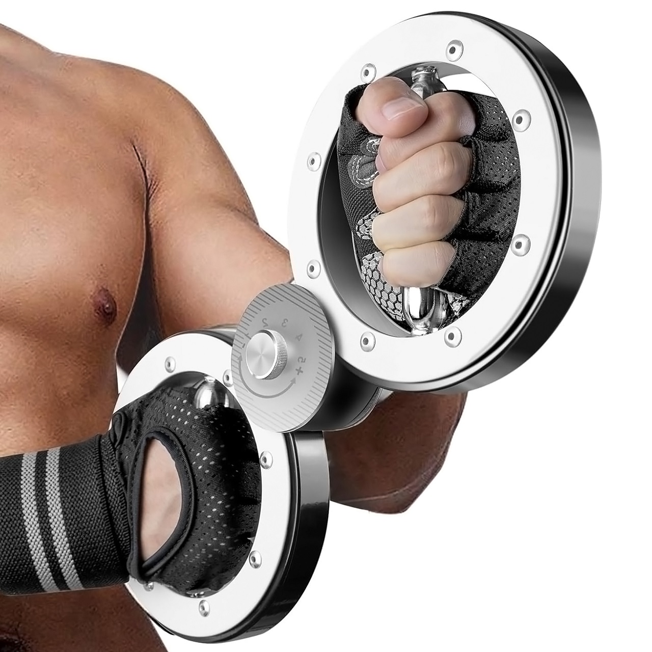 B Fit Rotating Burn Machine 12 LB Rotating Arm Machine 360 Degree Rotating Grips Multifunctional Spinning Burn Rotator Machine for Forearm Trainer Boxing Workouts Silver Brand B fit