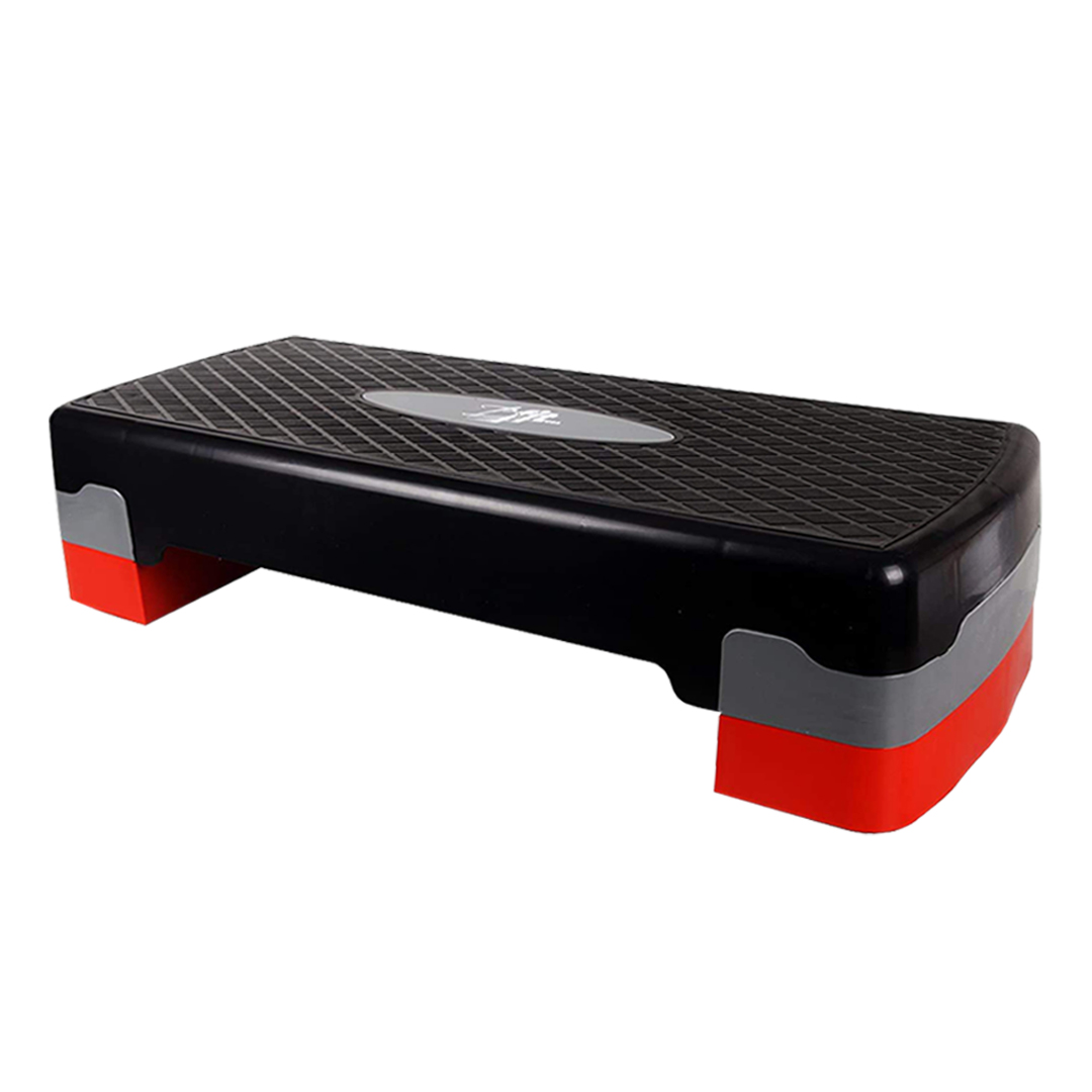 B fit Aerobic Stepper Exercise Step with Adjustable Riser Height and Non Slip Textured Surface Platform Fitness Equipment Workout Deck