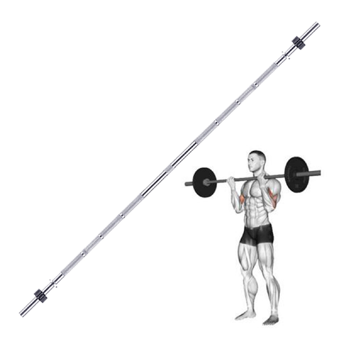 B Fit Weight Lifting Bar 5 Feet Dia 25 MM with Premium Collar pair