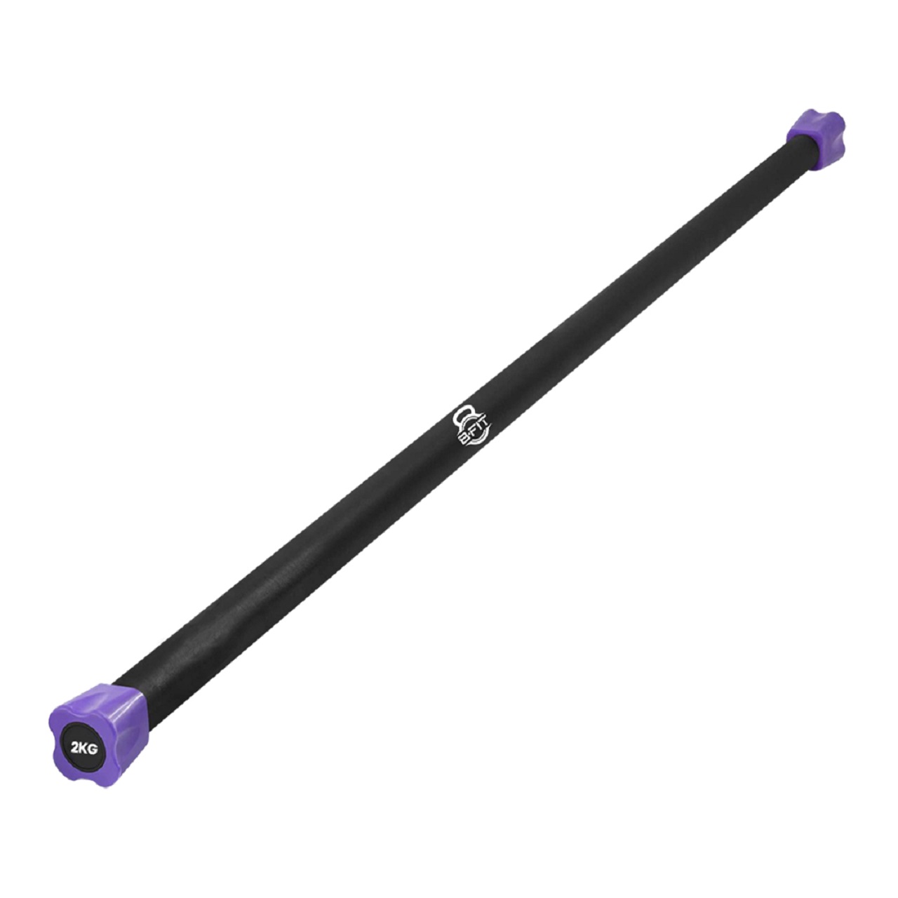 B Fit Weighted Workout Bar 2 Kg - Padded Foam 47 Heavy-Duty Solid Steel Exercise Bar for Physical Therapy Aerobics Yoga Pilates - Premium Equipment