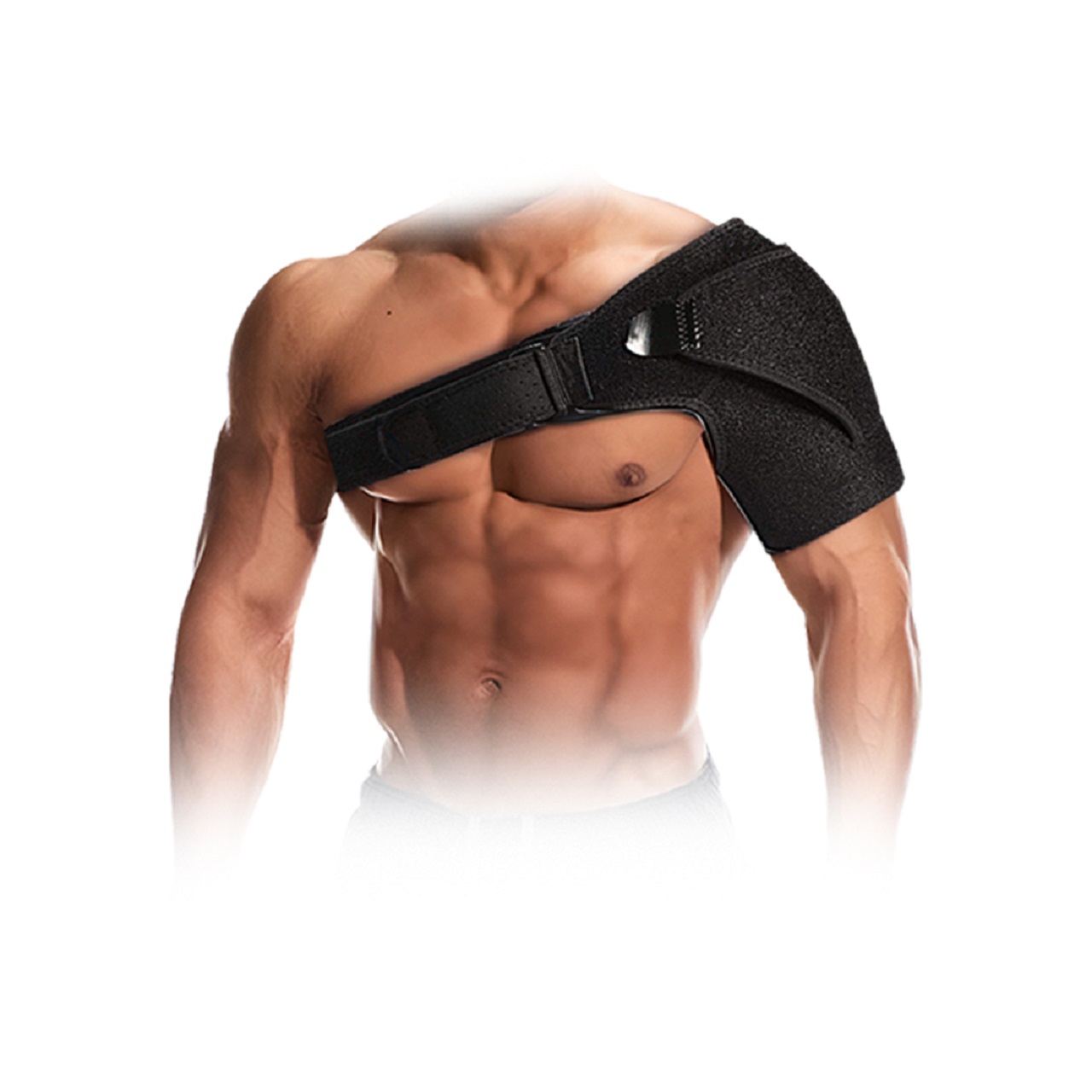 B fit Adjustable Brace for Torn Rotator Cuff Tendonitis Dislocation Bursitis Labrum Tear Pain Fits Right or Left Shoulder Support with Pressure Pad for MenWomen Free Size Black