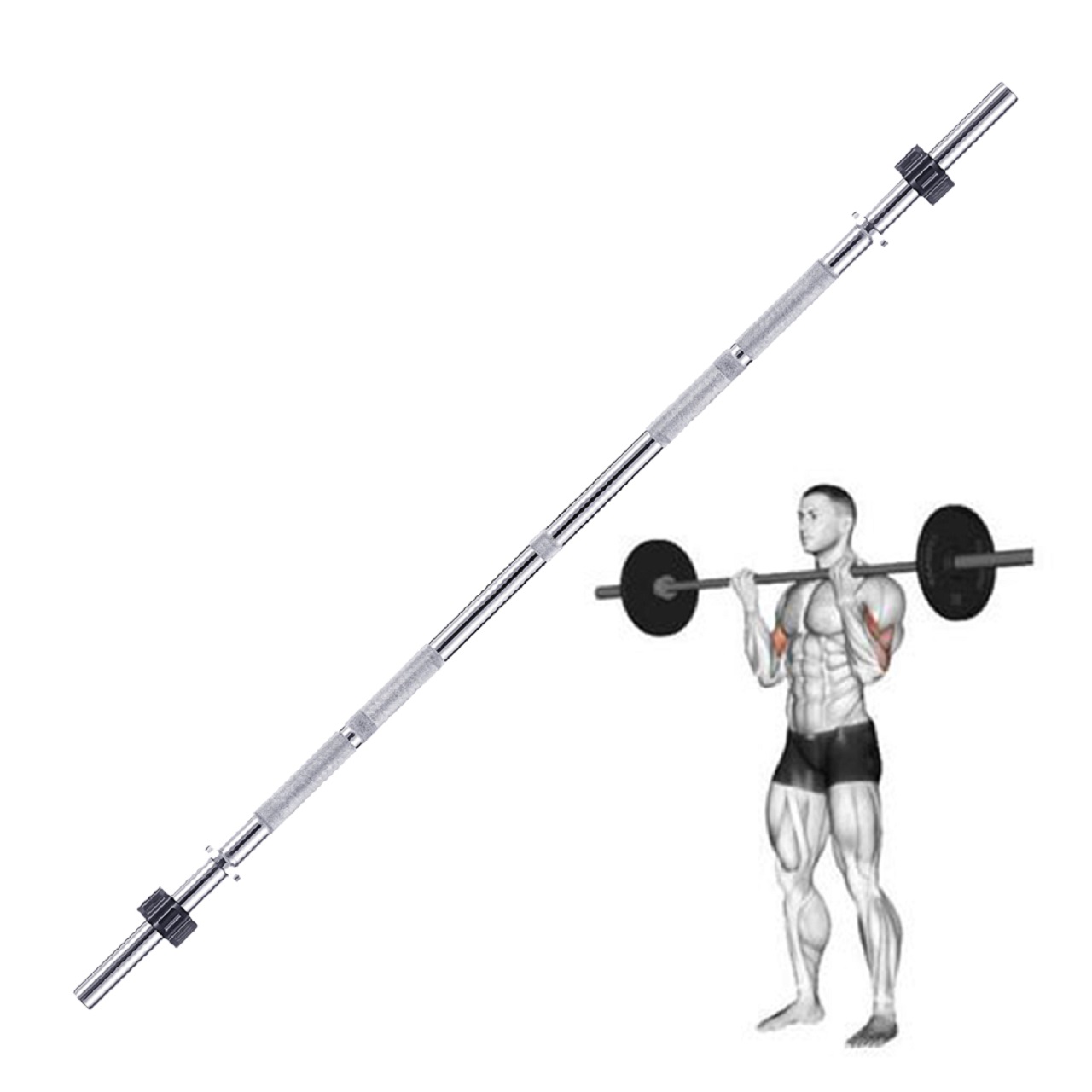 B Fit Weight Lifting Bar 3 Feet Dia 25 MM with Premium Collar pair