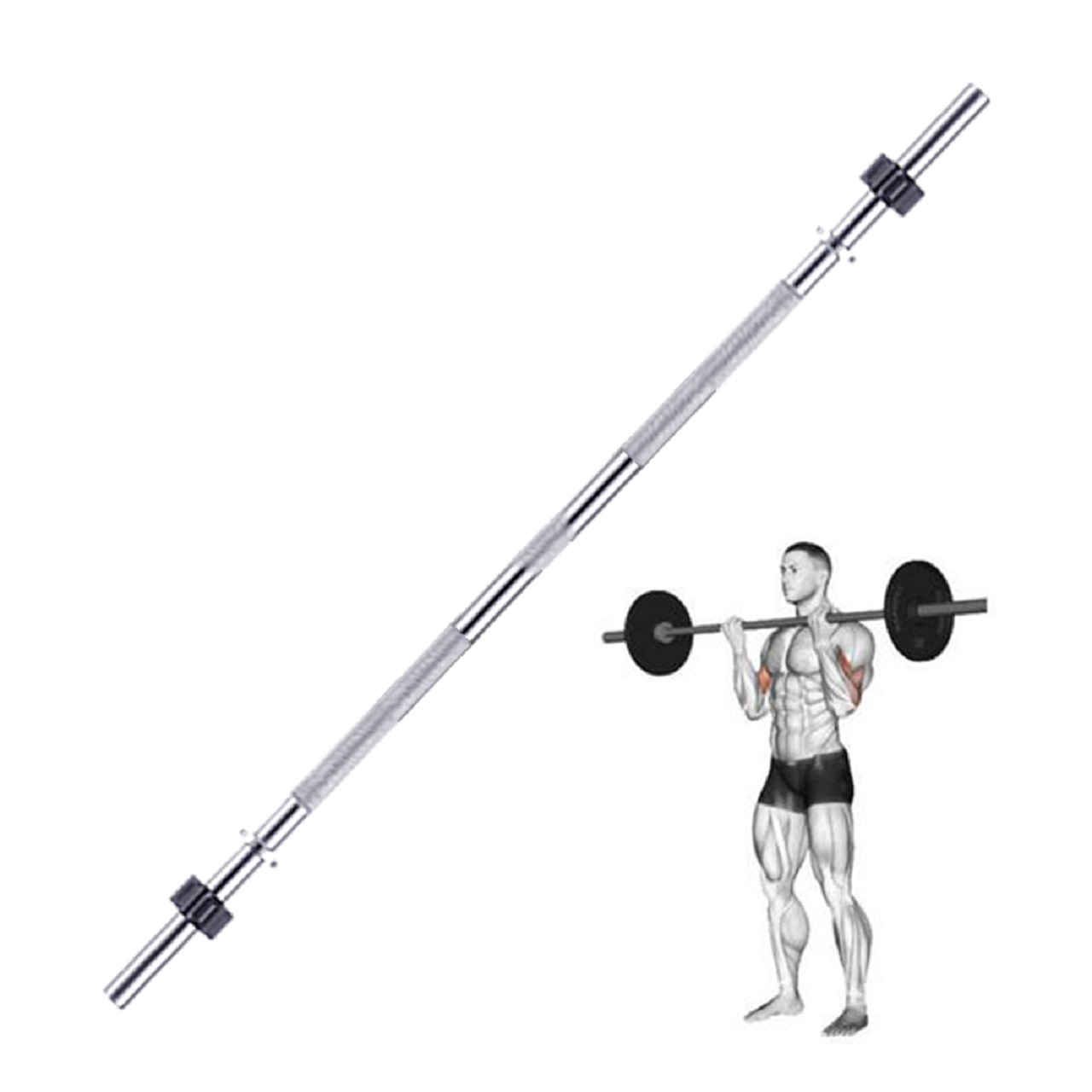 B Fit Weight Lifting Bar 3 Feet Dia 28 MM with Premium Collar pair