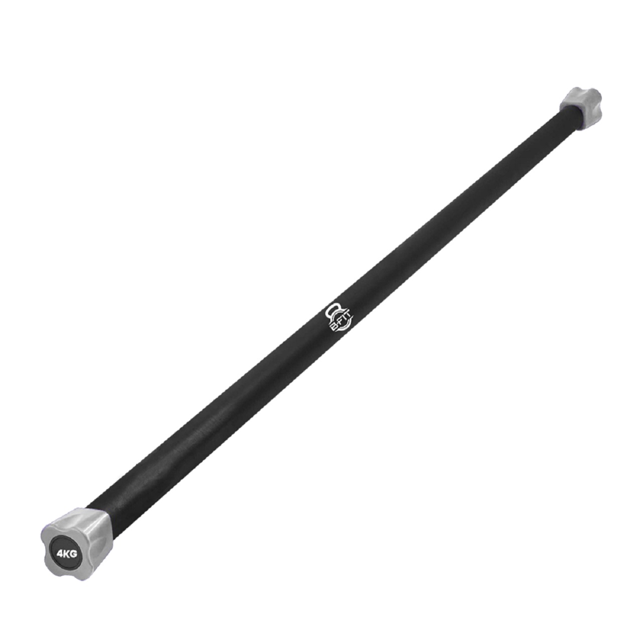 B Fit Weighted Workout Bar 4 Kg - Padded Foam 47 Heavy-Duty Solid Steel Exercise Bar for Physical Therapy Aerobics Yoga Pilates - Premium Equipment