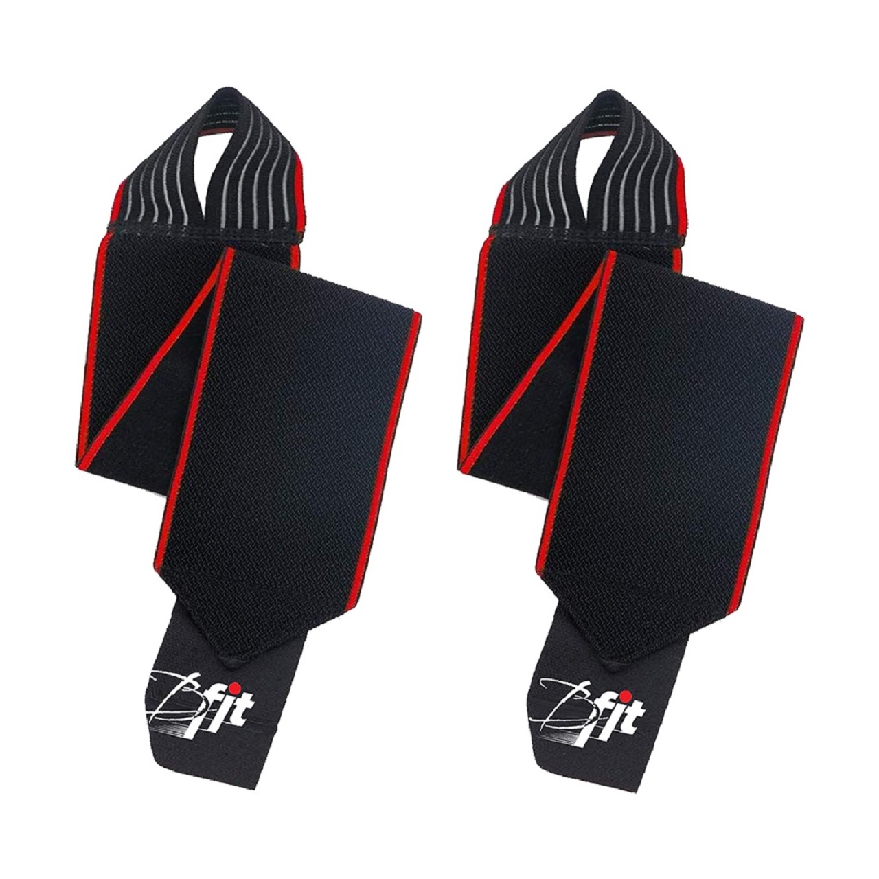 B Fit Pair of Weightlifting Support Straps with Thumb Loops - Heavy Duty Wrist Wraps Support Braces for Gym Weight TrainingPowerlifting Strength Fitness Training