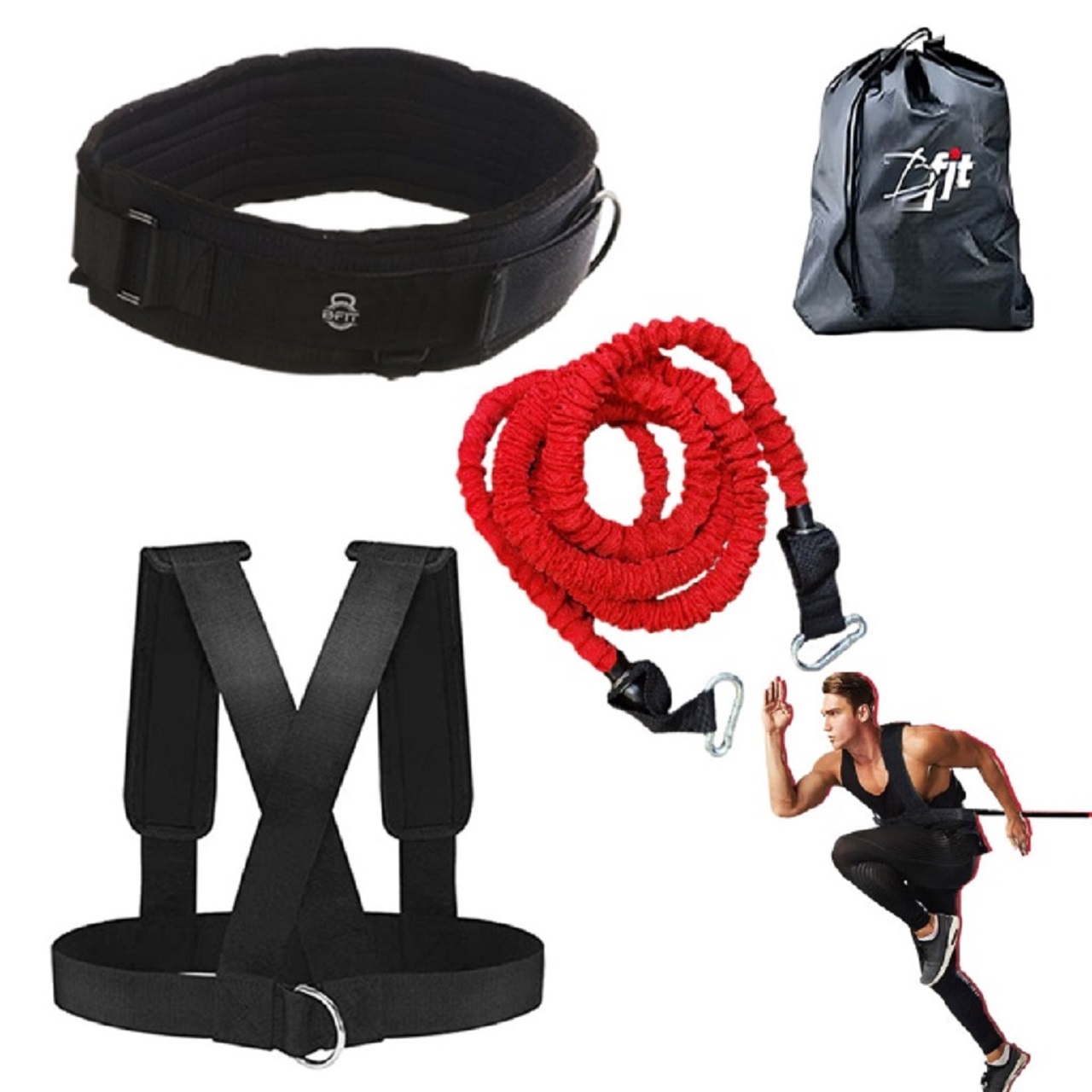 B Fit Resistance Trainer Acceleration Speed Cord - Agility and Speed Training Equipment for Resistance Training to Improve Strength