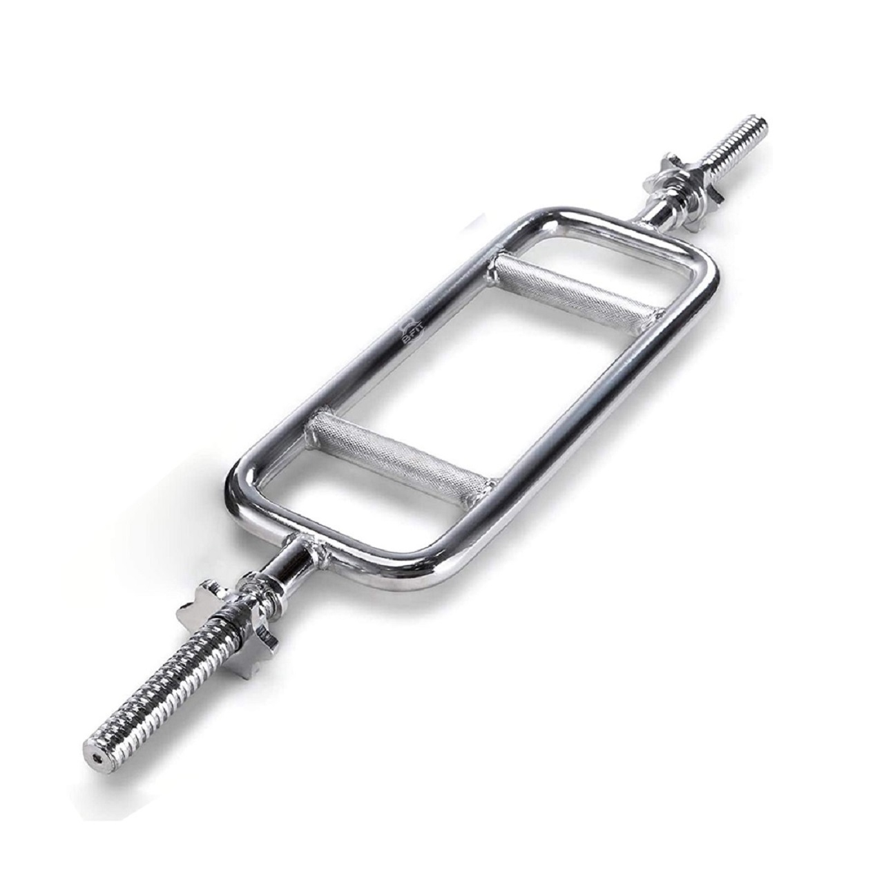 B fit 34 Barbell Triceps Curl Bar Standard Threaded Triceps Bar Non Slip 28 MM With Ring Collars