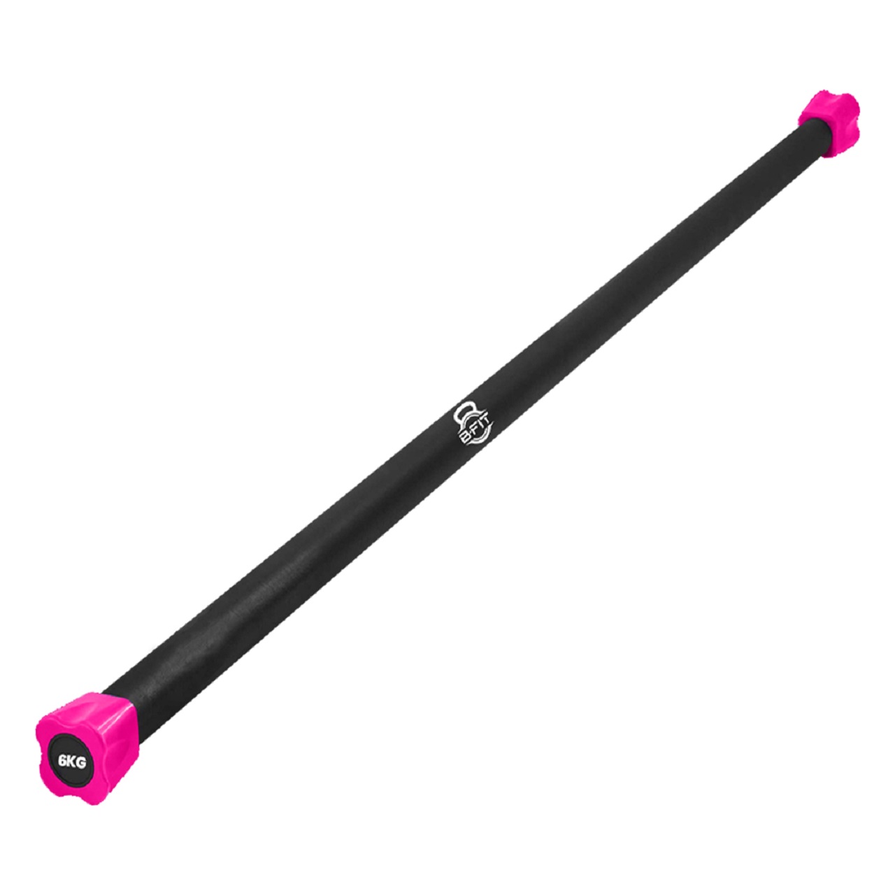 B Fit Weighted Workout Bar 6 Kg - Padded Foam 47 Heavy-Duty Solid Steel Exercise Bar for Physical Therapy Aerobics Yoga Pilates - Premium Equipment