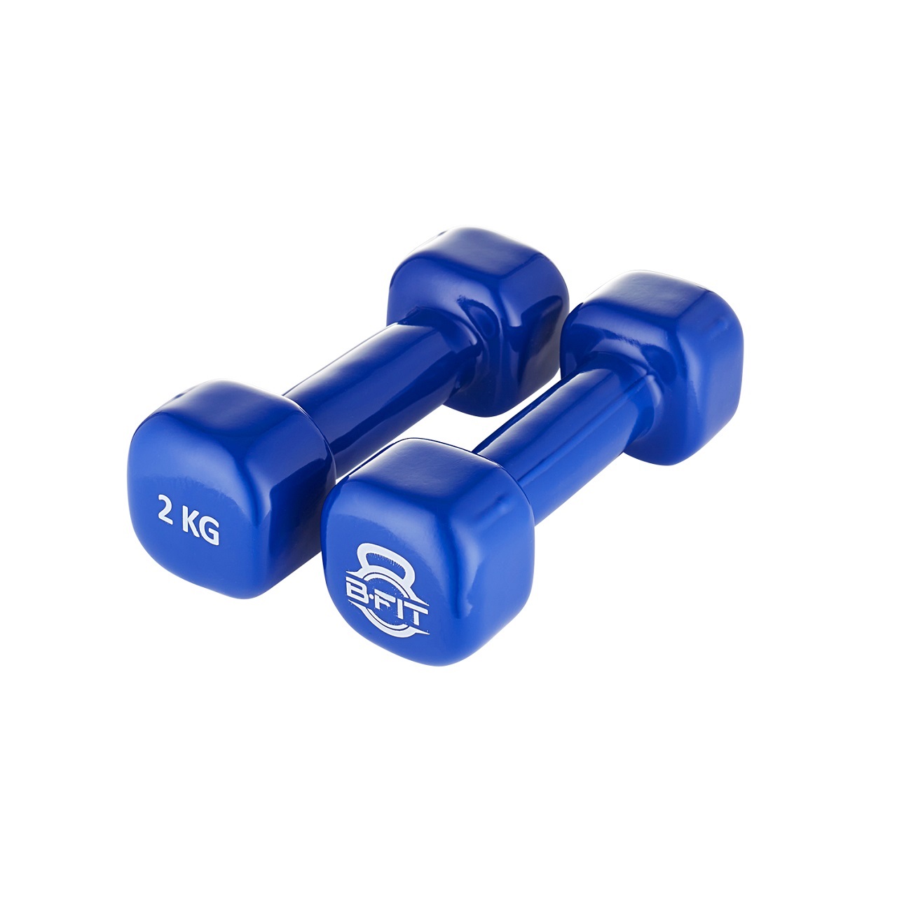 B fit Vinyl Square shape Dumbbell 2 Kg Pair Packing