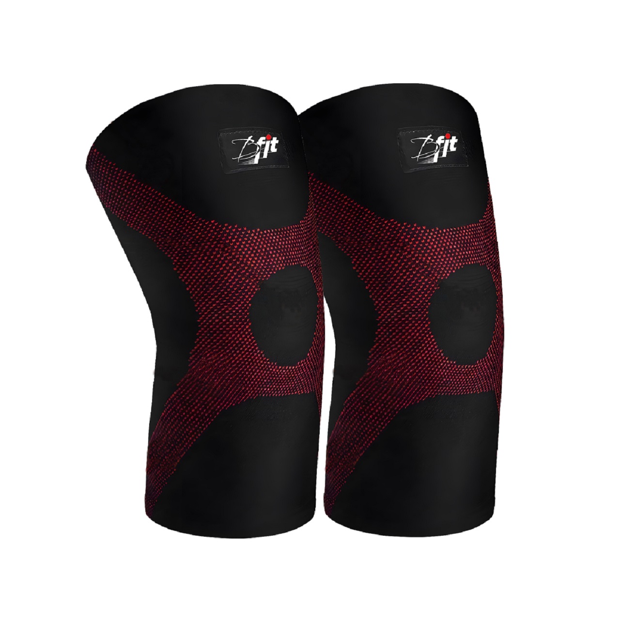 B Fit Knee Compression Sleeve One Pair Size Large - Best Knee Brace for Men Women Knee Support for Running Basketball Weightlifting Gym Workout Sports