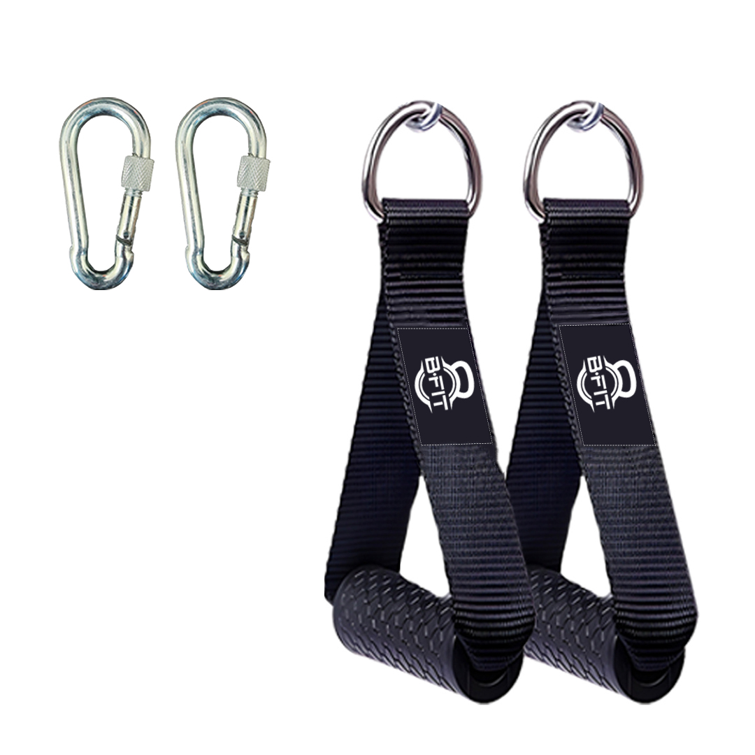 B Fit Heavy Duty Nylon Gym Handle with ABS pipe and snap hooks 8MM Pair