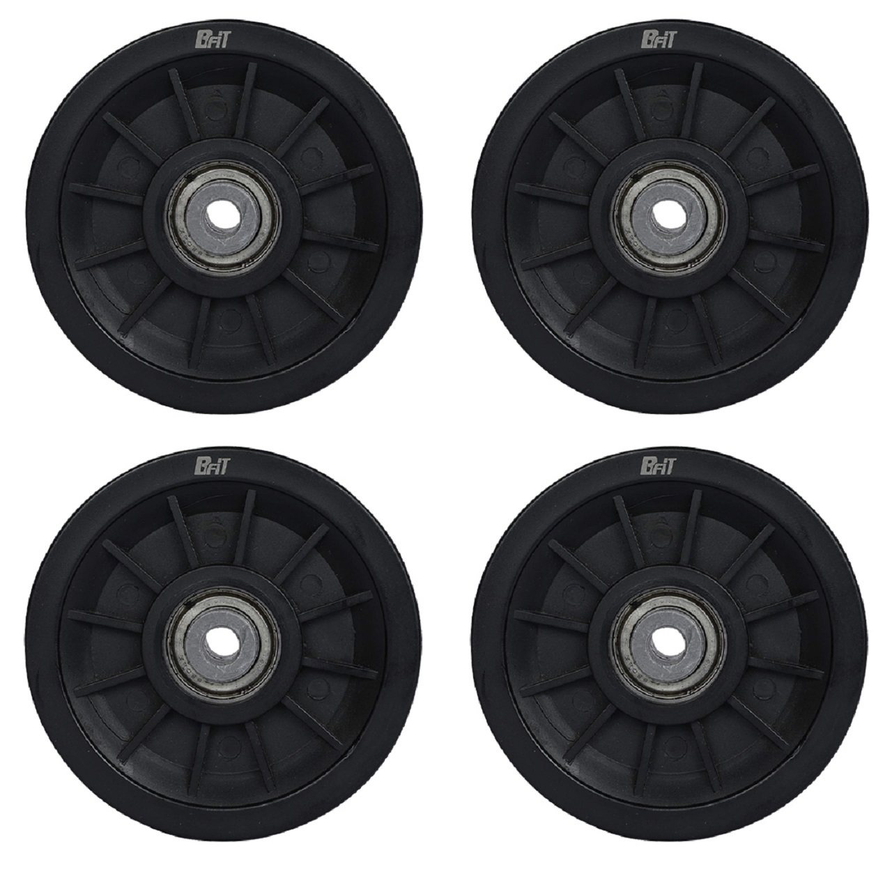 B Fit Gym Pulley 110 MM Black with inbuilt Bearing and Bush Wheel Cable Gym Fitness Equipment Part Set