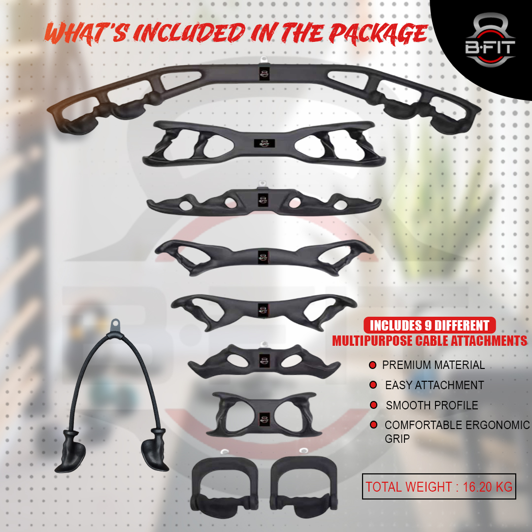 B Fit Ergonomic Non-Slip Gym Handle Set