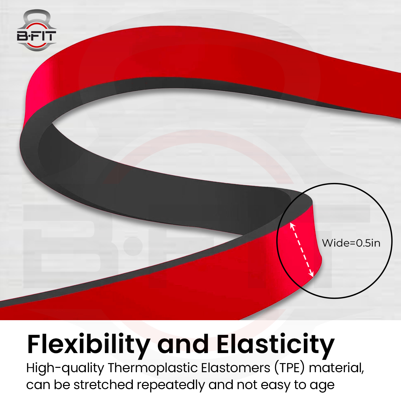 B FIT Super Heavy Pull Up Assist Bands - Heavy Duty Resistance Band Mobility Powerlifting Exercise Bands Stretching Resistance Training Red 15-35 lbs
