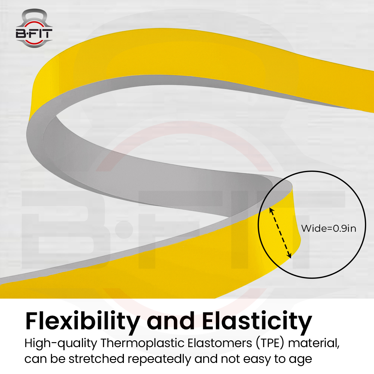 B FIT Super Heavy Pull Up Assist Bands - Heavy Duty Resistance Band Mobility Powerlifting Exercise Bands Stretching Resistance Training Yellow- 30-60 lbs