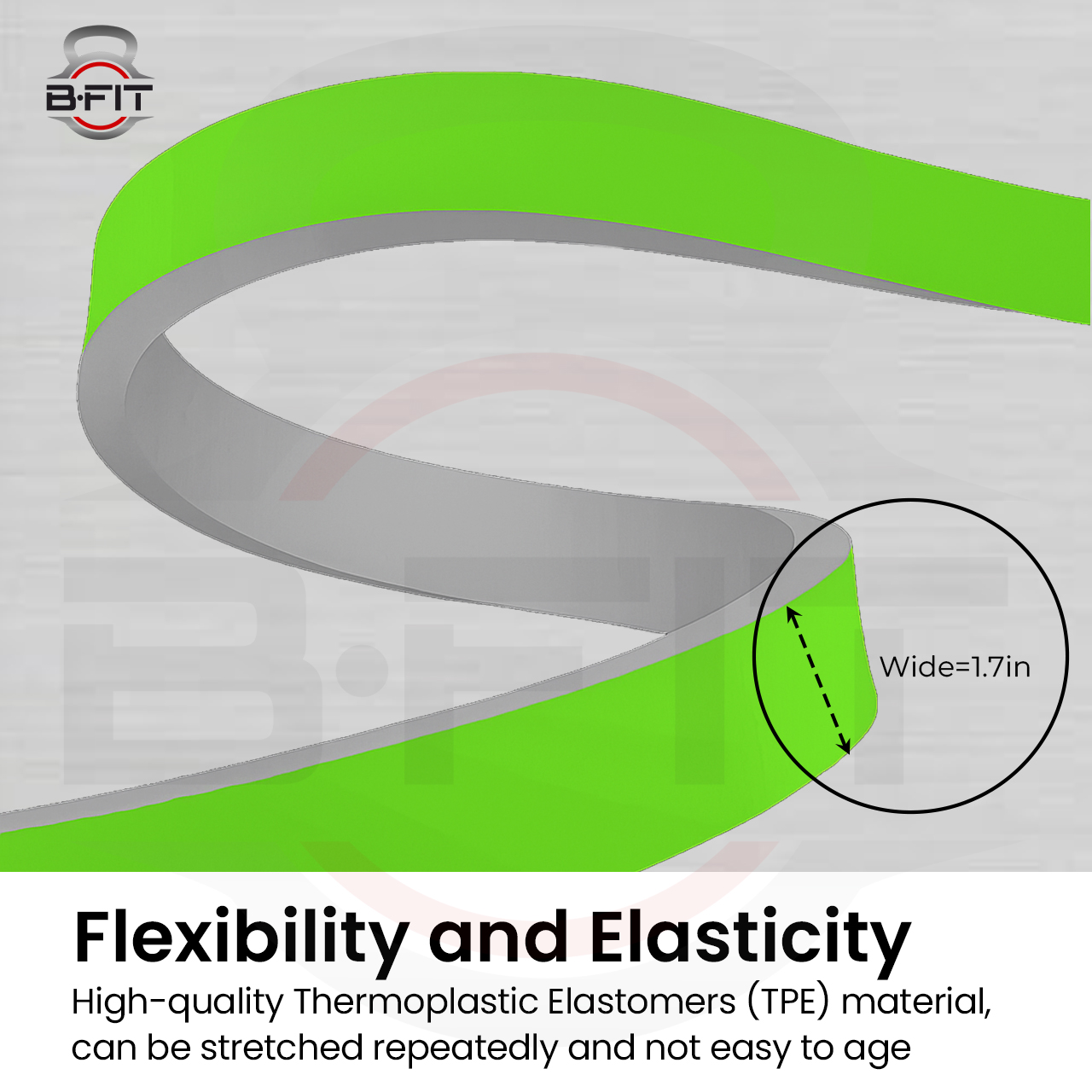 B FIT Super Heavy Pull Up Assist Bands - Heavy Duty Resistance Band Mobility Powerlifting Exercise Bands Stretching Resistance Training Green 50-125 lbs