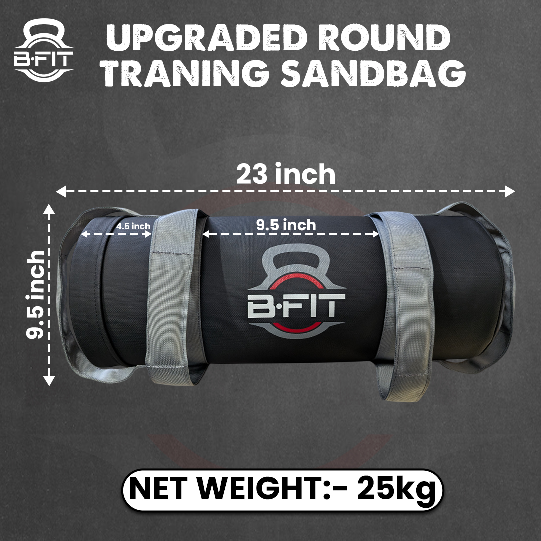 B Fit Fitness Sand Bag 25 Kg for Workout Heavy Duty Sand Bags Weights for Crossfit at Home Workouts Cross-Training Conditioning and Exercise