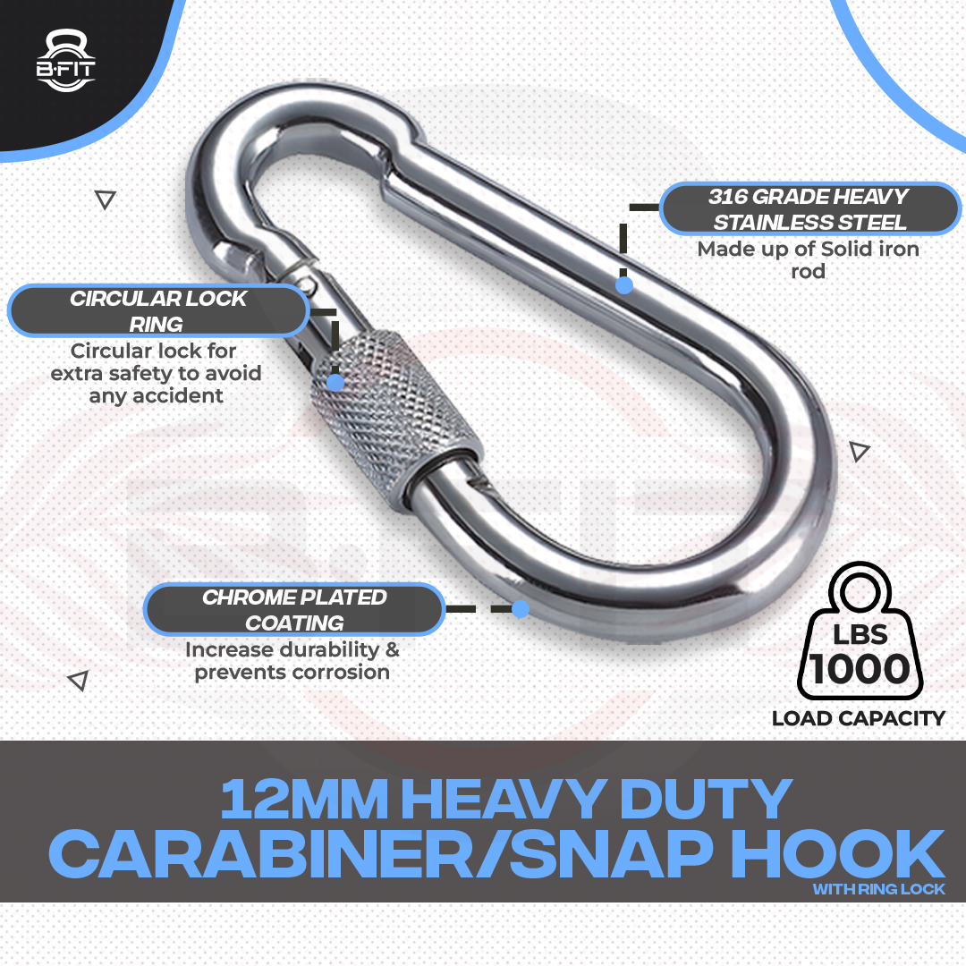 B Fit SnapSpring Hooks with Round Lock and Regular Lock -12 mm weight capacity 1000 lbs