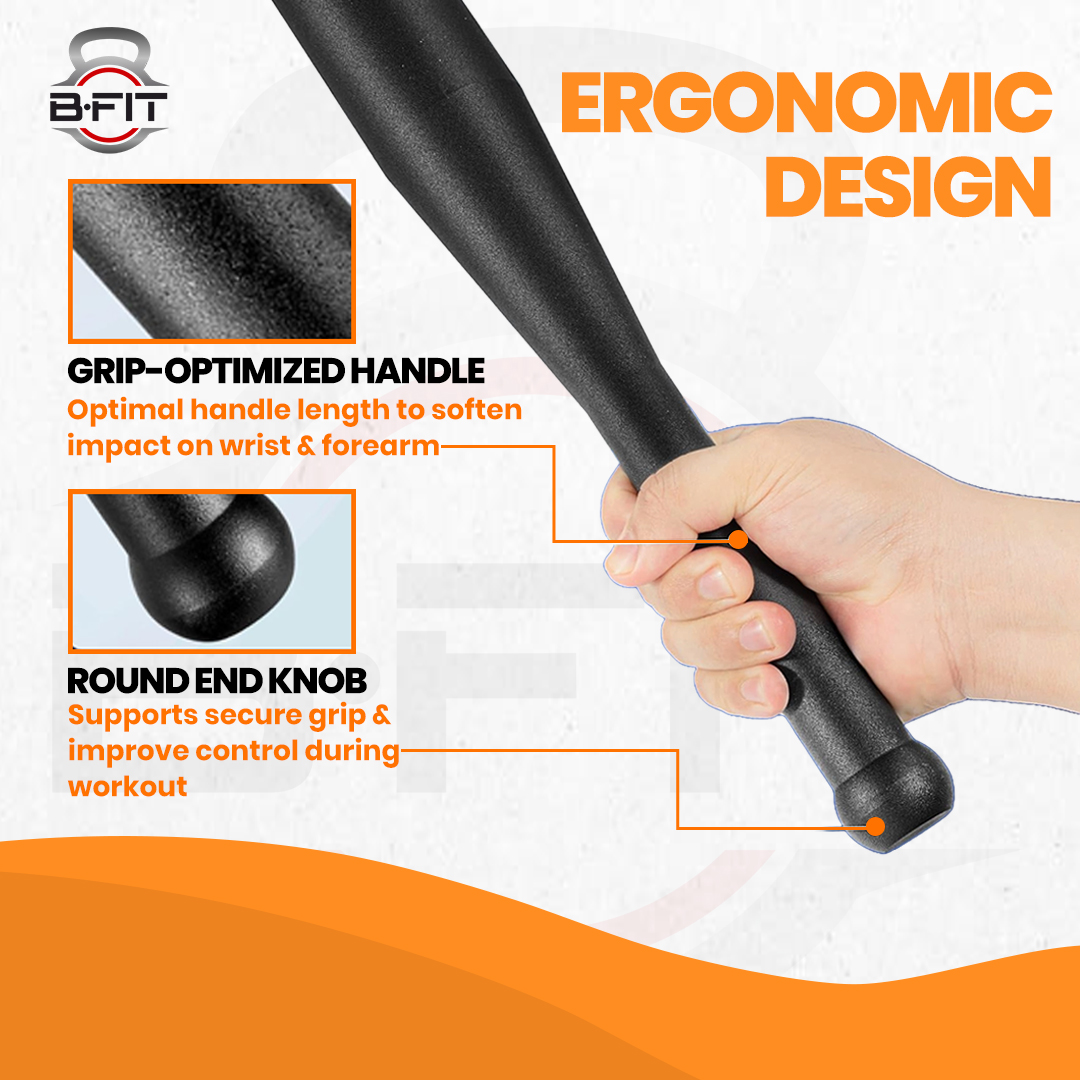 B Fit Club Bell Steel Bar 12 Kg Strength Training Rehabilitation Stretching Conditioning and Rotational Training