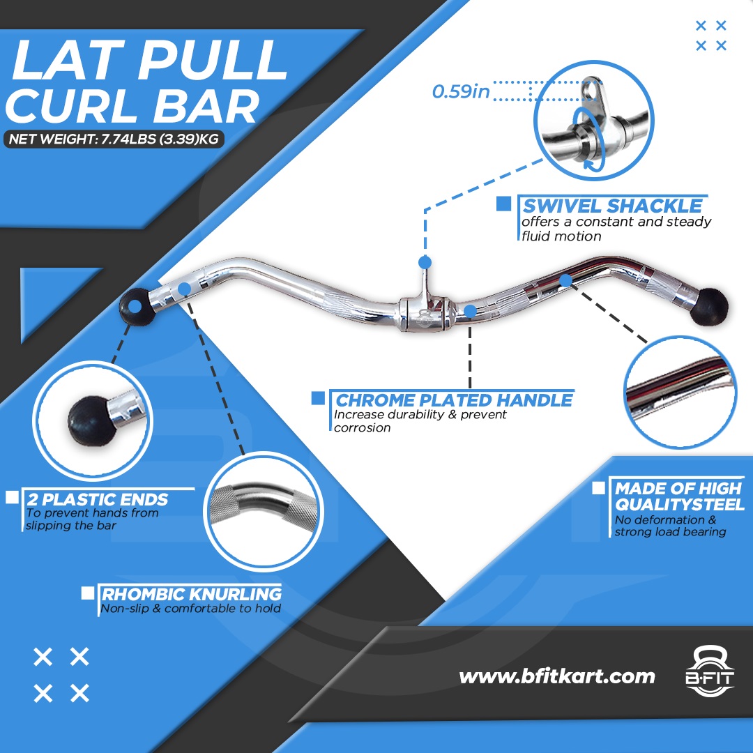 B fit Solid Steel Curl Bar 28 Inch