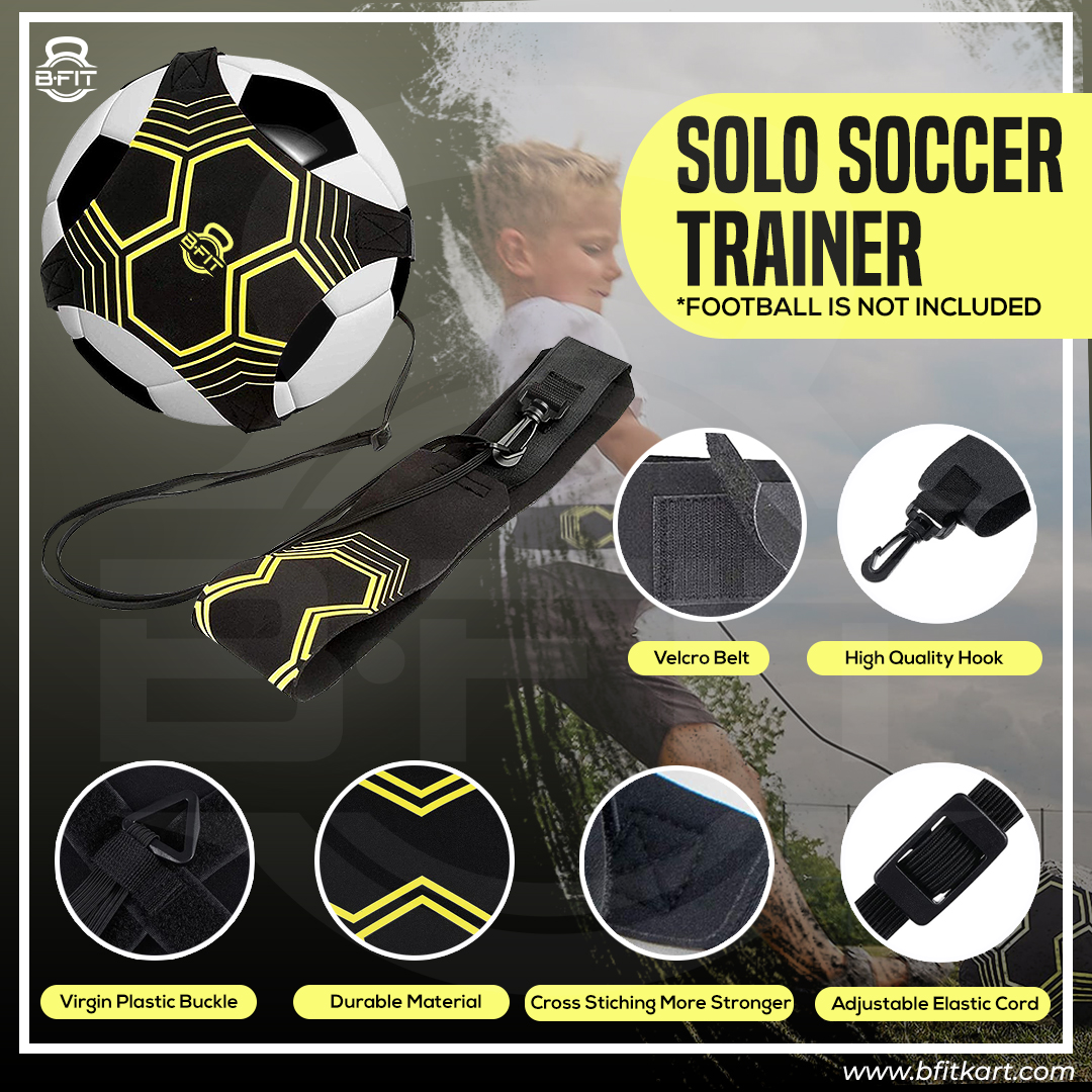B Fit Soccer Football Training Belt Football Kick Trainer Soccer Training Aids Hands-Free Adjustable Solo Soccer Trainer