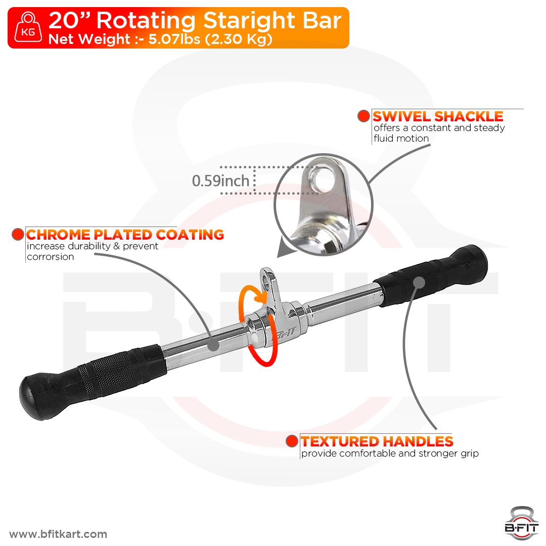 B fit Pro-Grip Solid Lat Bar 20 Inch