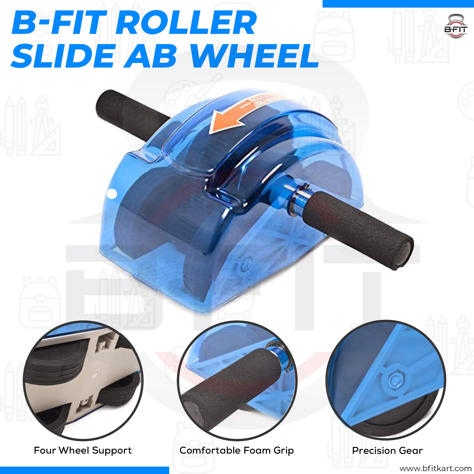 B Fit Pull Back Heavy AB Roller for Beginners