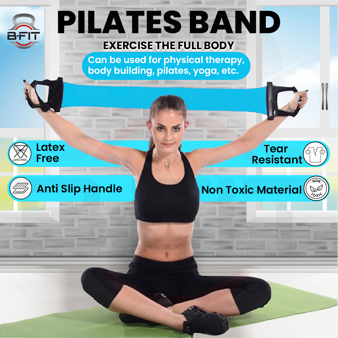 B Fit Pilates Flex Band with Handle