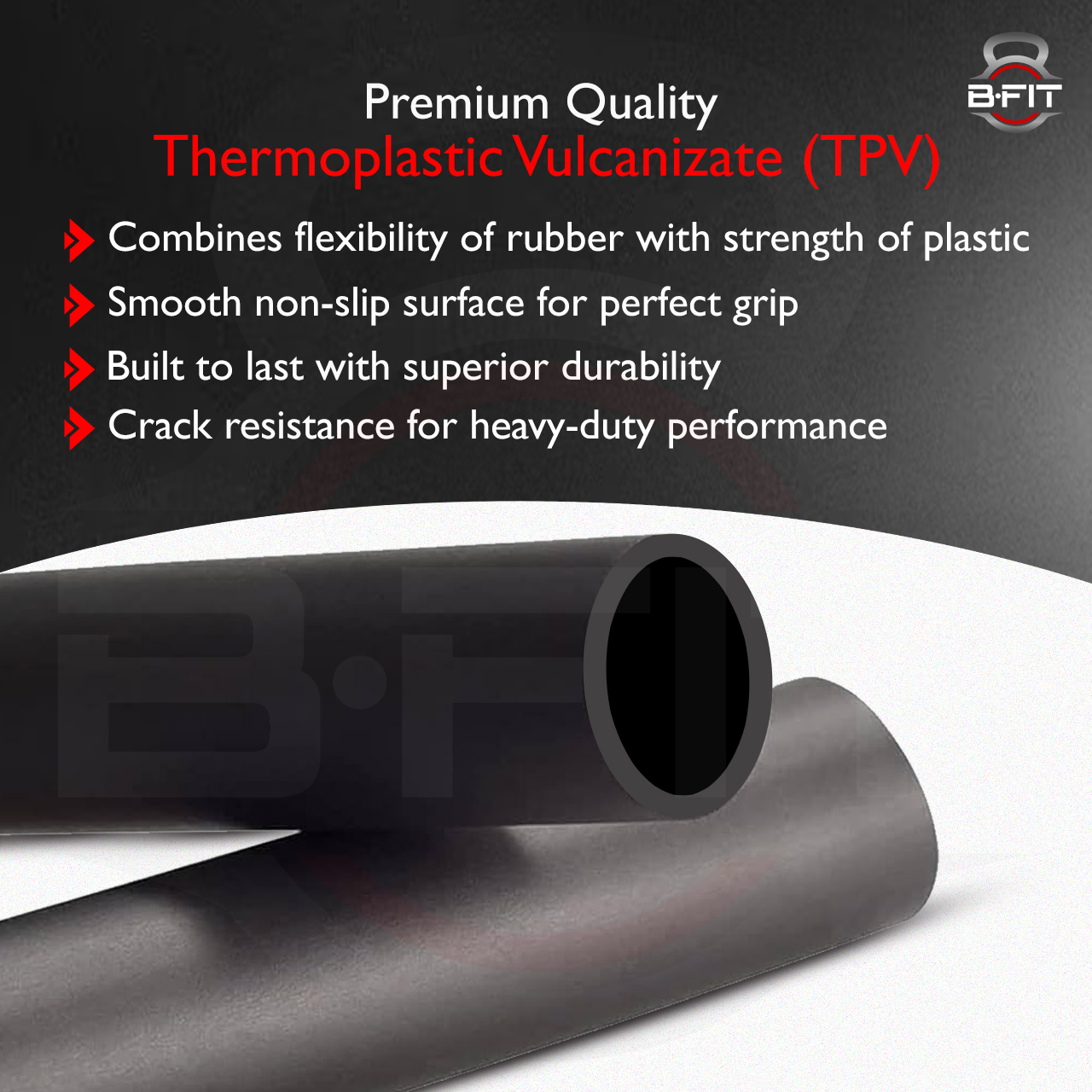 B Fit Replacement High Density 25 MM Thermoplastic Vulcanizate TPV Handles Super Hard Grip for All Type Fitness GymExercise Machines 5 Meter