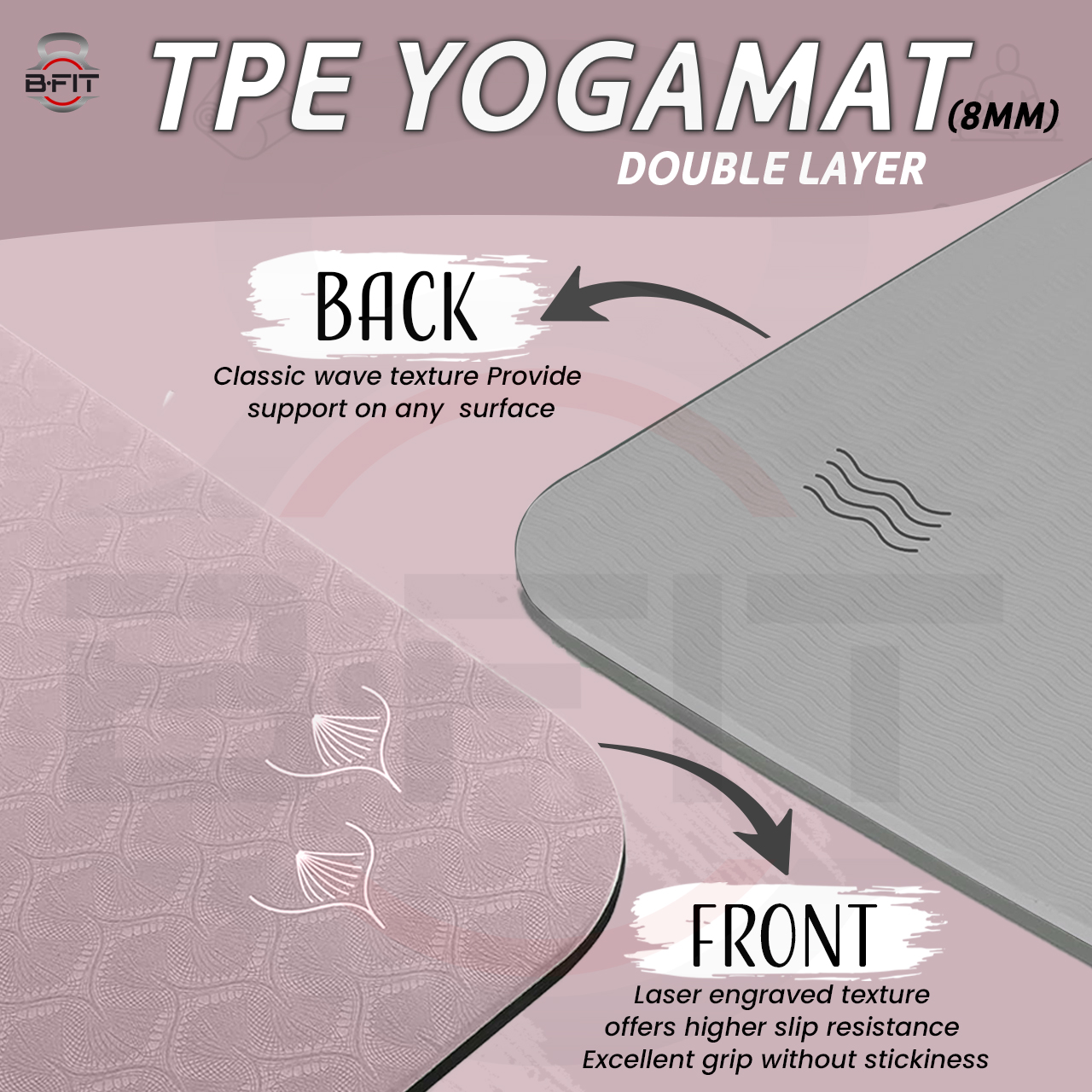 B Fit Extra Wide 31x72 Inch 8 MM Thick Premium TPE Yoga Mat with Alignment Printed Green-Black Color - Classic Pro Yoga Mat Eco Friendly Non Slip Fitness Exercise Mat with Smart Carry Bag-Workout Mat for Yoga Pilates and Floor Exercises