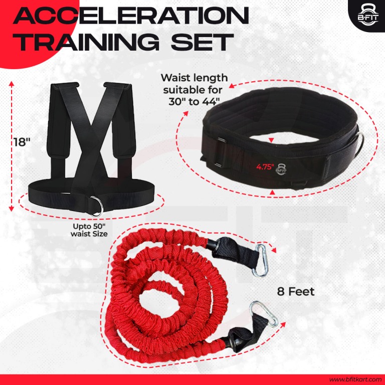 B Fit Resistance Trainer Acceleration Speed Cord - Agility and Speed Training Equipment for Resistance Training to Improve Strength