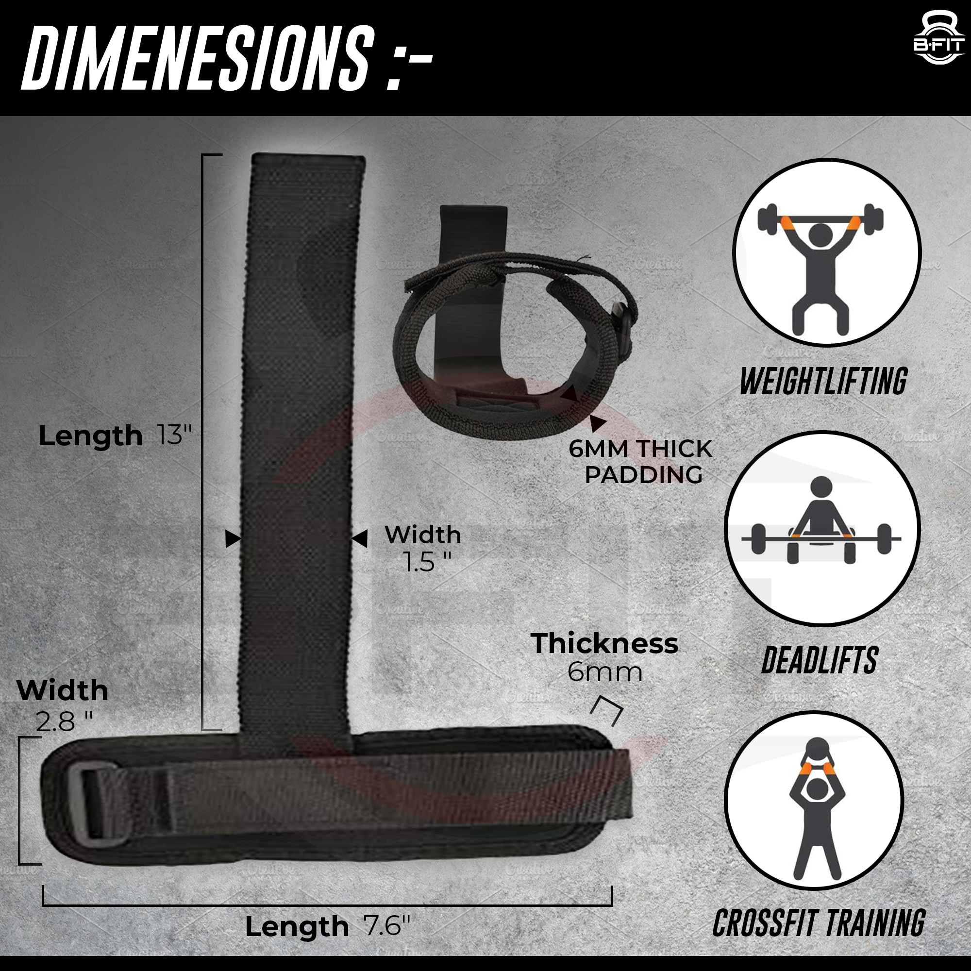 B FIT Weight Lifting Wrist Straps Gym Strap Weight Lifting Training Wrist Support Wraps Gym Equipment and Support for Cross fit Strength Workout and Power-Lifting