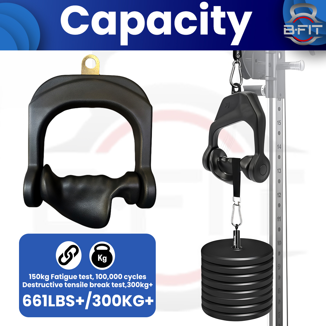 B Fit Ergonomic Non-Slip D Handle Cable AttachmentPair Cable Machine Handles for LAT Pulldown Gym Handles for Cables