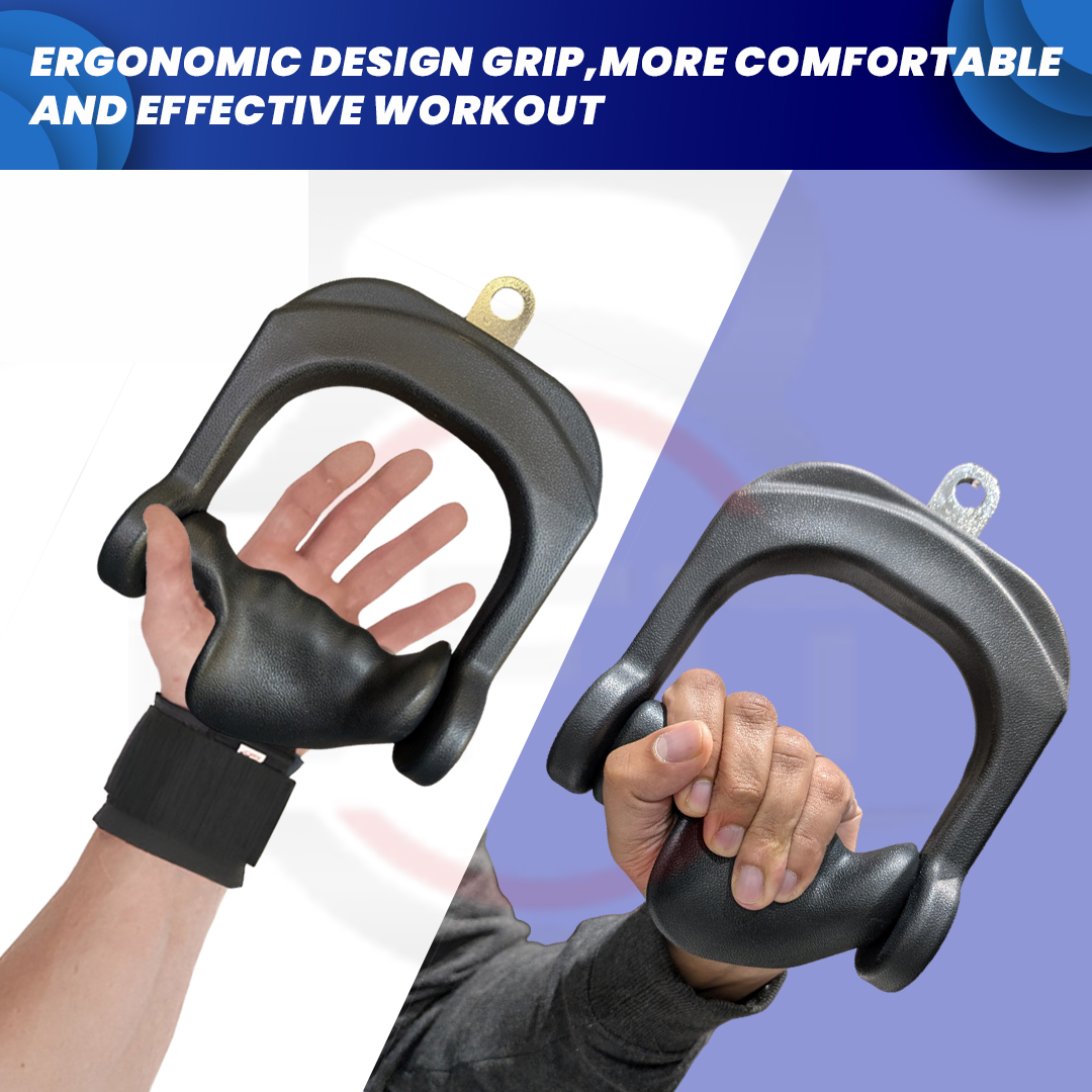 B Fit Ergonomic Non-Slip D Handle Cable AttachmentPair Cable Machine Handles for LAT Pulldown Gym Handles for Cables