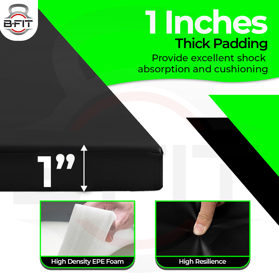 B Fit All Purpose Folding Anti Tear Exercise Training Aerobic Fitness Gym Gymnastics Balance Tri-foldMat