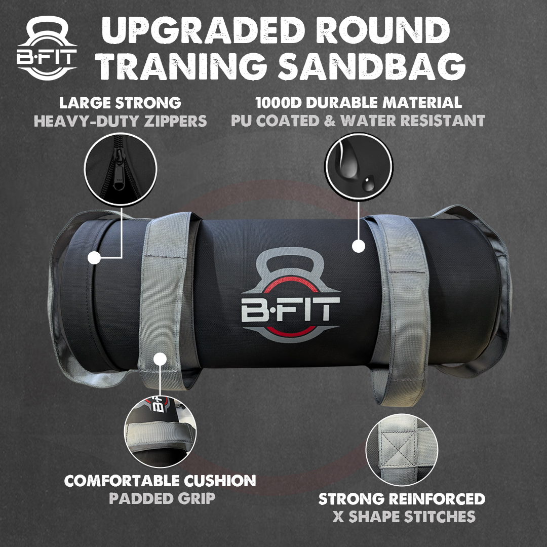B Fit Fitness Sand Bag 20 Kg for Workout Heavy Duty Sand Bags Weights for Crossfit at Home Workouts Cross-Training Conditioning and Exercise