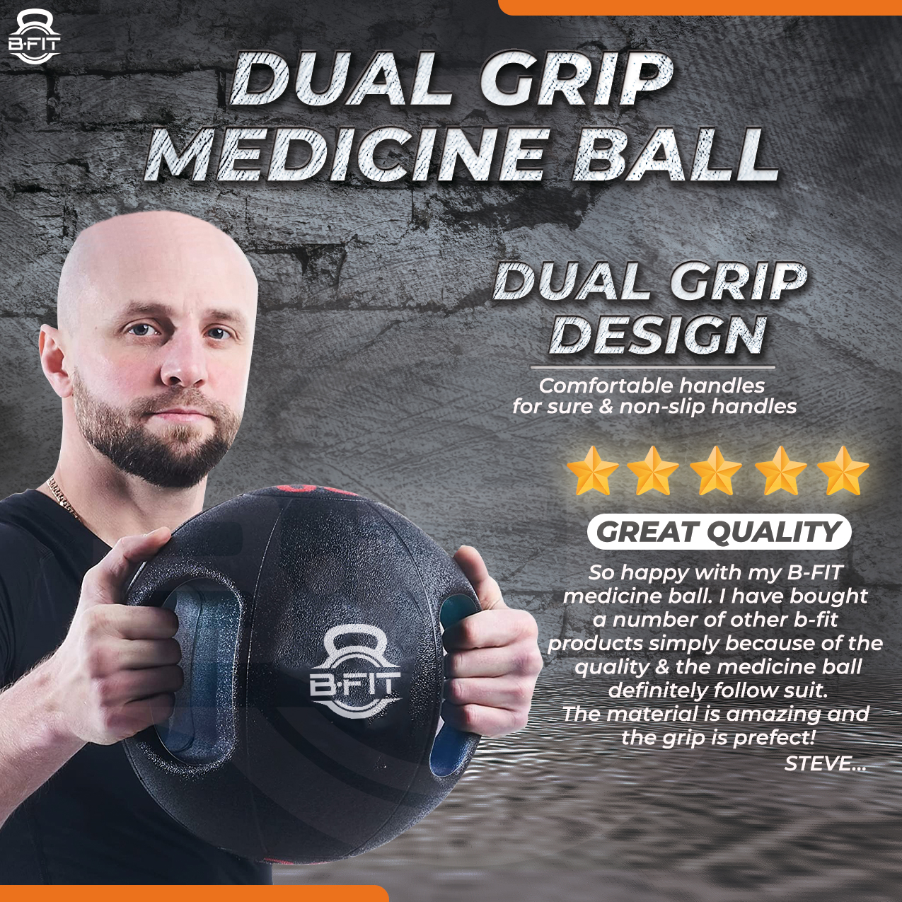 B Fit Dual Grip Medicine Ball 6 Kgs for Fitness Weighted Balance Plyometric Training Muscle Build