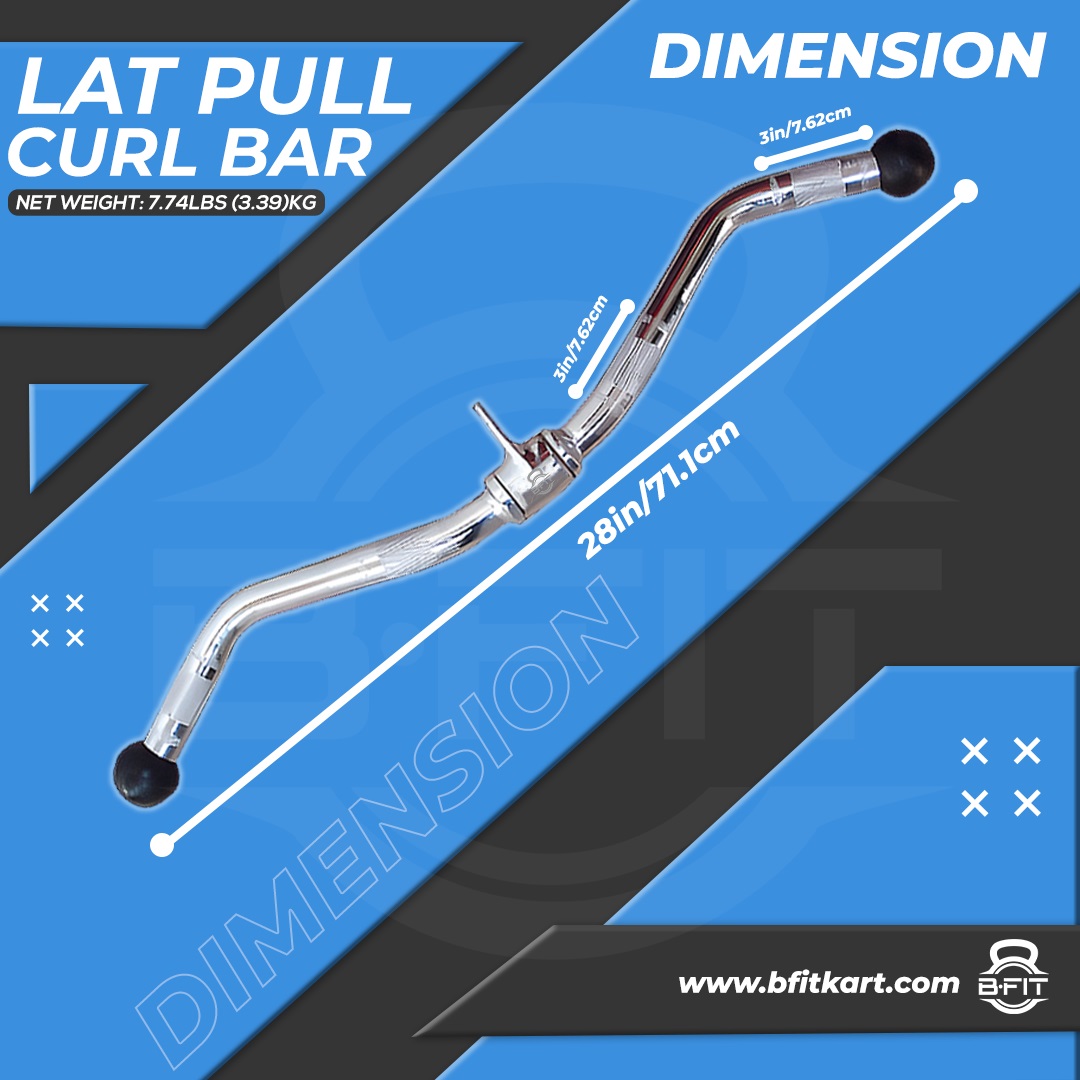 B fit Solid Steel Curl Bar 28 Inch