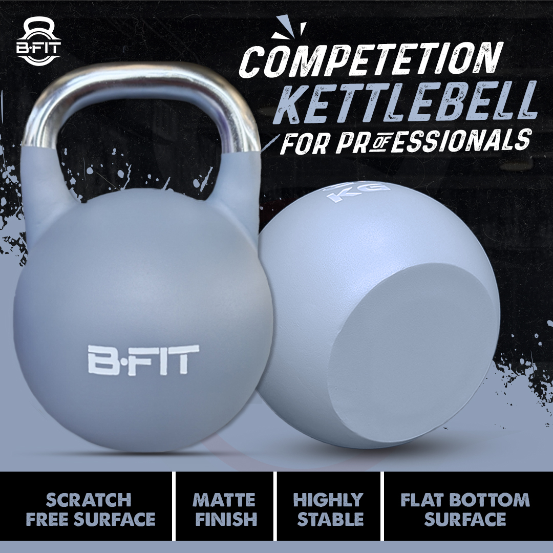 B Fit Matte Finish Competition Kettlebell 20 Kg Weight Workout Gym Equipment and Strength training sets for Women and Men for Home Gym - Suitable for Repetition Workouts