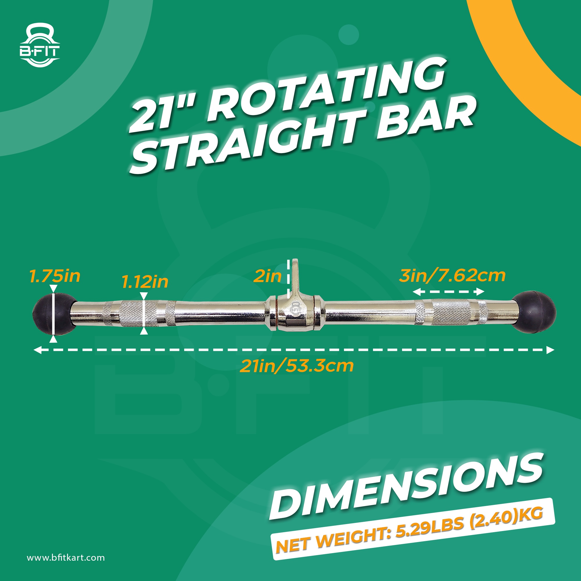 B fit Solid Steel Lat Bar 21 Inch
