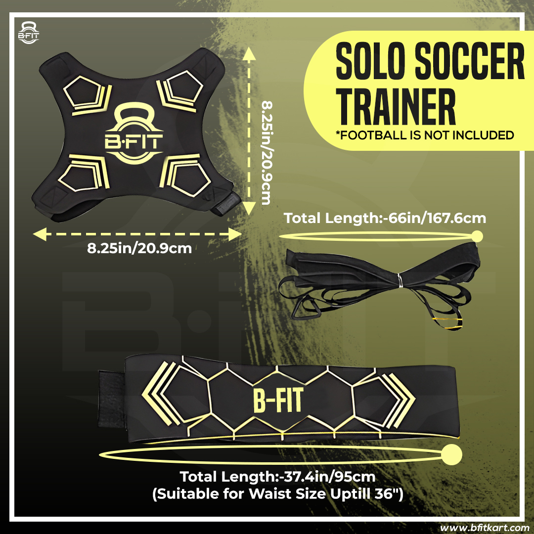 B Fit Soccer Football Training Belt Football Kick Trainer Soccer Training Aids Hands-Free Adjustable Solo Soccer Trainer